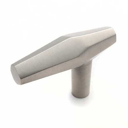 RK International [CK-725-P] Solid Brass Cabinet T-Knob - Gibraltar Series - Satin Nickel Finish - 2" L