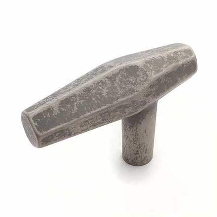 RK International [CK-725-WN] Solid Brass Cabinet T-Knob - Gibraltar Series - Weathered Nickel Finish - 2" L