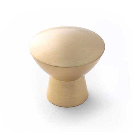 RK International [CK-726-SB] Solid Brass Cabinet Knob - Gibraltar Series - Satin Brass Finish - 1 1/2" Dia.