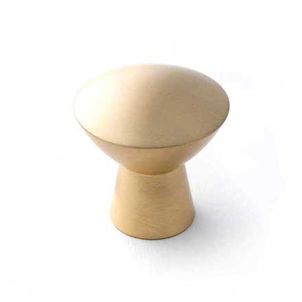 RK International [CK-727-SB] Solid Brass Cabinet Knob - Gibraltar Series - Satin Brass Finish - 1 1/4" Dia.