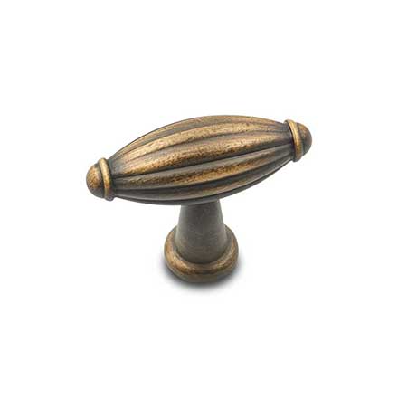 RK International [CK-9308-AE] Solid Brass Cabinet Knob - Small Indian Drum - Antique English Finish - 1 3/4&quot; L