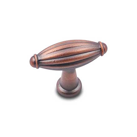 RK International [CK-9308-DC] Solid Brass Cabinet Knob - Small Indian Drum - Distressed Copper Finish - 1 3/4&quot; L
