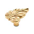 RK International [CK-202] Solid Brass Cabinet Knob - Leaf - Polished Brass Finish - 1 3/4" L