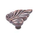 RK International [CK-202-DC] Solid Brass Cabinet Knob - Leaf - Distressed Copper Finish - 1 3/4" L