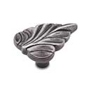 RK International [CK-202-DN] Solid Brass Cabinet Knob - Leaf - Distressed Nickel Finish - 1 3/4" L