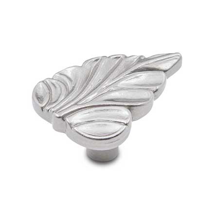RK International [CK-202-P] Solid Brass Cabinet Knob - Leaf - Satin Nickel Finish - 1 3/4" L