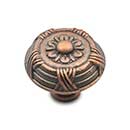 RK International [CK-753-DC] Solid Brass Cabinet Knob - Large Crosses & Petals - Distressed Copper Finish - 1 1/2" Dia.