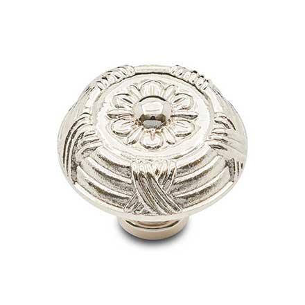 RK International [CK-753-PN] Solid Brass Cabinet Knob - Large Crosses &amp; Petals - Polished Nickel Finish - 1 1/2" Dia.