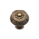 RK International [CK-754-AE] Solid Brass Cabinet Knob - Small Crosses &amp; Petals - Antique English Finish - 1 1/4&quot; Dia.