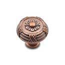 RK International [CK-754-DC] Solid Brass Cabinet Knob - Small Crosses & Petals - Distressed Copper Finish - 1 1/4" Dia.