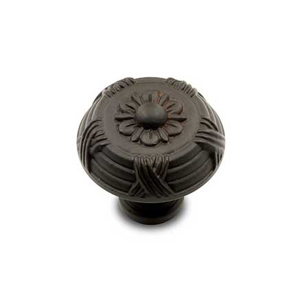 RK International [CK-754-RB] Solid Brass Cabinet Knob - Small Crosses &amp; Petals - Oil Rubbed Bronze Finish - 1 1/4" Dia.