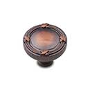 RK International [CK-755-DC] Solid Brass Cabinet Knob - Lines &amp; Crosses - Distressed Copper Finish - 1 1/4&quot; Dia.