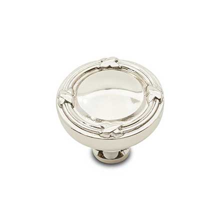 RK International [CK-755-PN] Solid Brass Cabinet Knob - Lines &amp; Crosses - Polished Nickel Finish - 1 1/4" Dia.