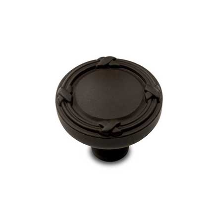 RK International [CK-755-RB] Solid Brass Cabinet Knob - Lines &amp; Crosses - Oil Rubbed Bronze Finish - 1 1/4" Dia.