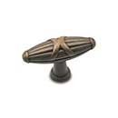 RK International [CK-756-AE] Solid Brass Cabinet Knob - Large Crossed Indian Drum - Antique English Finish - 2 1/4" L