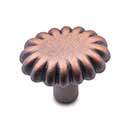 RK International [CK-205-DC] Solid Brass Cabinet Knob - Lines at End - Distressed Copper Finish - 1 3/16" Dia.