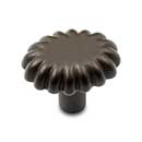 RK International [CK-205-RB] Solid Brass Cabinet Knob - Lines at End - Oil Rubbed Bronze Finish - 1 3/16" Dia.