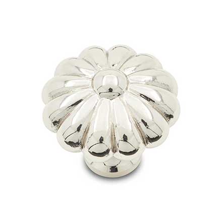 RK International [CK-3248-PN] Solid Brass Cabinet Knob - Large Melon - Polished Nickel Finish - 1 1/2" Dia.