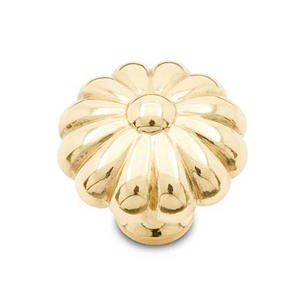 RK International [CK-3248-T] Solid Brass Cabinet Knob - Large Melon - Polished Brass Finish - 1 1/2&quot; Dia.