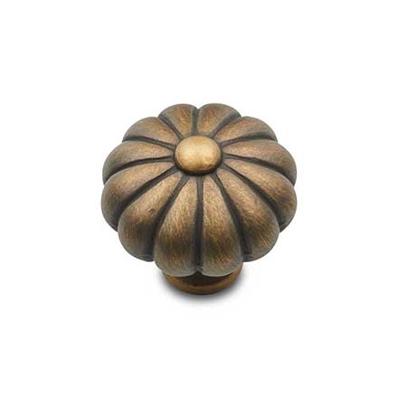 RK International [CK-3249-AE] Solid Brass Cabinet Knob - Small Melon - Antique English Finish - 1 1/4&quot; Dia.