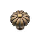 RK International [CK-3249-AE] Solid Brass Cabinet Knob - Small Melon - Antique English Finish - 1 1/4" Dia.