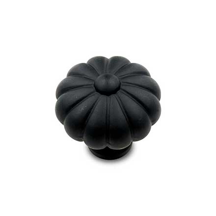 RK International [CK-3249-BL] Solid Brass Cabinet Knob - Small Melon - Black Finish - 1 1/4" Dia.