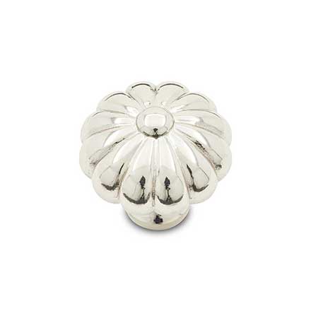 RK International [CK-3249-PN] Solid Brass Cabinet Knob - Small Melon - Polished Nickel Finish - 1 1/4" Dia.
