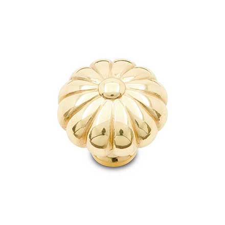 RK International [CK-3249-T] Solid Brass Cabinet Knob - Small Melon - Polished Brass Finish - 1 1/4" Dia.