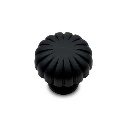 RK International [CK-3250-BL] Solid Brass Cabinet Knob - Smooth Melon - Black Finish - 1 1/4" Dia.