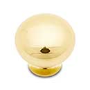 RK International [CK-1117-B] Solid Brass Cabinet Knob - Fat Mushroom - Polished Brass Finish - 1 1/4" Dia.