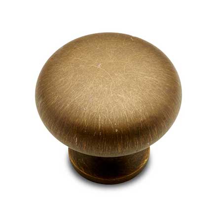 RK International [CK-1118-AE] Solid Brass Cabinet Knob - Thin Mushroom - Antique English Finish - 1 1/4" Dia.