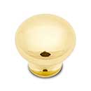 RK International [CK-1118-B] Solid Brass Cabinet Knob - Thin Mushroom - Polished Brass Finish - 1 1/4" Dia.