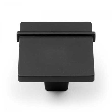 RK International [CK-131-BL] Die Cast Zinc Cabinet Knob - Newbury Series - Flat Black Finish - 1 1/4" Sq.
