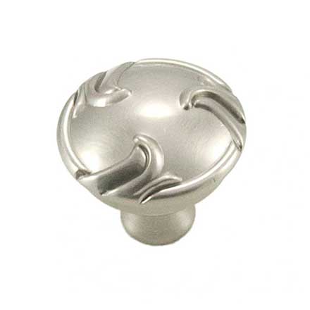 RK International [CK-155-P] Die Cast Zinc Cabinet Knob - Nottingham Series - Swirl Edges - Satin Nickel Finish - 1 1/4" Dia.