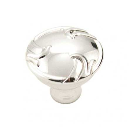 RK International [CK-155-PN] Die Cast Zinc Cabinet Knob - Nottingham Series - Swirl Edges - Polished Nickel Finish - 1 1/4" Dia.