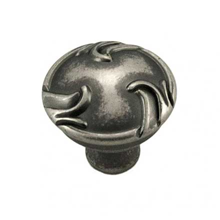 RK International [CK-155-WN] Die Cast Zinc Cabinet Knob - Nottingham Series - Swirl Edges - Weathered Nickel Finish - 1 1/4&quot; Dia.