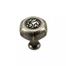 RK International [CK-115-WN] Die Cast Zinc Cabinet Knob - Palermo Series - Hexagon - Weathered Nickel Finish - 1 1/4" L