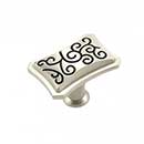 RK International [CK-116-SNB] Die Cast Zinc Cabinet Knob - Palermo Series - Octagon - Satin Nickel w/ Black Finish - 1 5/8" L