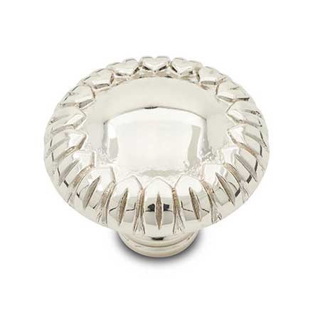 RK International [CK-758-PN] Solid Brass Cabinet Knob - Large Petals at Edge - Polished Nickel Finish - 1 1/2" Dia.