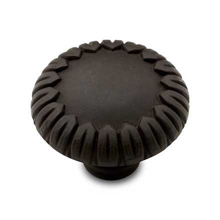 RK International [CK-758-RB] Solid Brass Cabinet Knob - Large Petals at Edge - Oil Rubbed Bronze Finish - 1 1/2" Dia.
