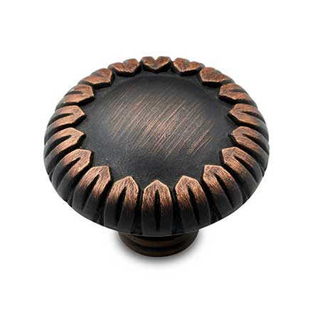 RK International [CK-758-VB] Solid Brass Cabinet Knob - Large Petals at Edge - Valencia Bronze Finish - 1 1/2" Dia.