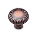 RK International [CK-759-DC] Solid Brass Cabinet Knob - Small Petals at Edge - Distressed Copper Finish - 1 1/4&quot; Dia.