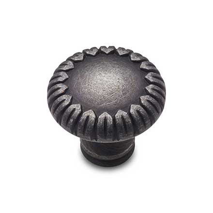 RK International [CK-759-DN] Solid Brass Cabinet Knob - Small Petals at Edge - Distressed Nickel Finish - 1 1/4&quot; Dia.