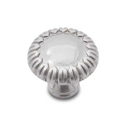 RK International [CK-759-P] Solid Brass Cabinet Knob - Small Petals at Edge - Satin Nickel Finish - 1 1/4&quot; Dia.