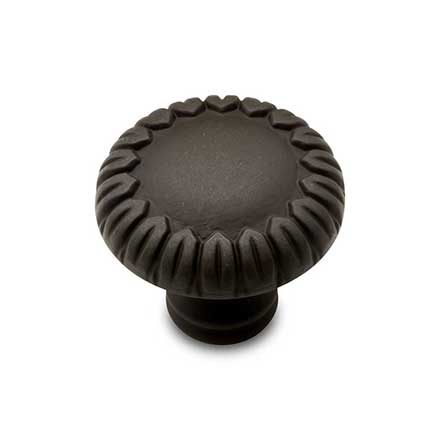 RK International [CK-759-RB] Solid Brass Cabinet Knob - Small Petals at Edge - Oil Rubbed Bronze Finish - 1 1/4&quot; Dia.