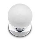 RK International [CK-303] Porcelain Cabinet Knob - Large Round - White - Chrome Base - 1 1/4" Dia.