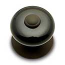 RK International [CK-313-RB] Porcelain Cabinet Knob - Large Fat Round - Black w/ Oil Rubbed Bronze Tip - Oil Rubbed Bronze Base - 1 1/4" Dia.