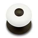 RK International [CK-316-RB] Porcelain Cabinet Knob - Large Fat Round - White w/ Oil Rubbed Bronze Tip - Oil Rubbed Bronze Base - 1 1/4" Dia.