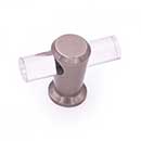 RK International [CK-71-P] Lucite Cabinet T-Knob - Radiance Series - Clear - Satin Nickel Stem - 2&quot; L