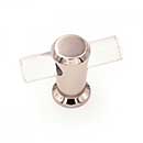 RK International [CK-71-PN] Lucite Cabinet T-Knob - Radiance Series - Clear - Polished Nickel Stem - 2" L